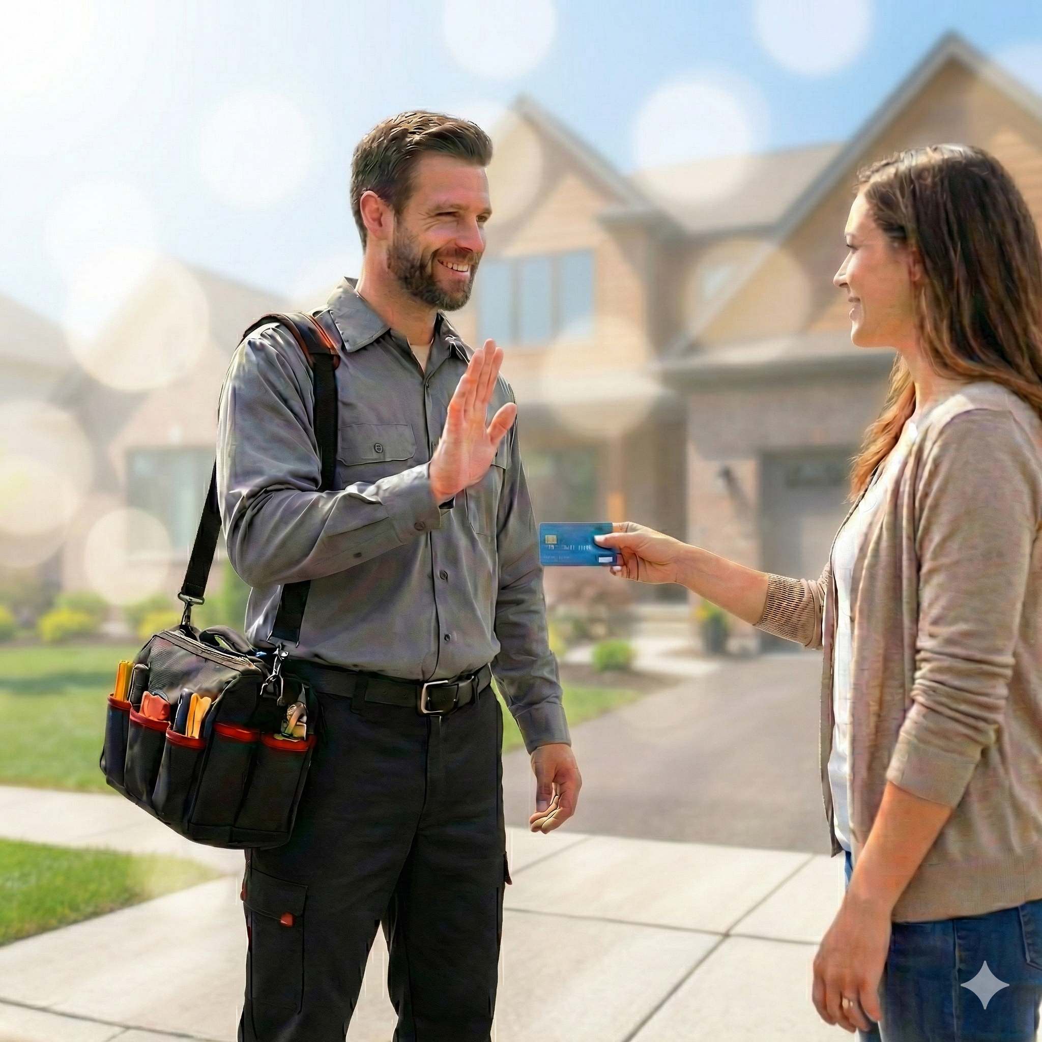 Rien à payer - Franchise offerte - Technicien refusant le paiement